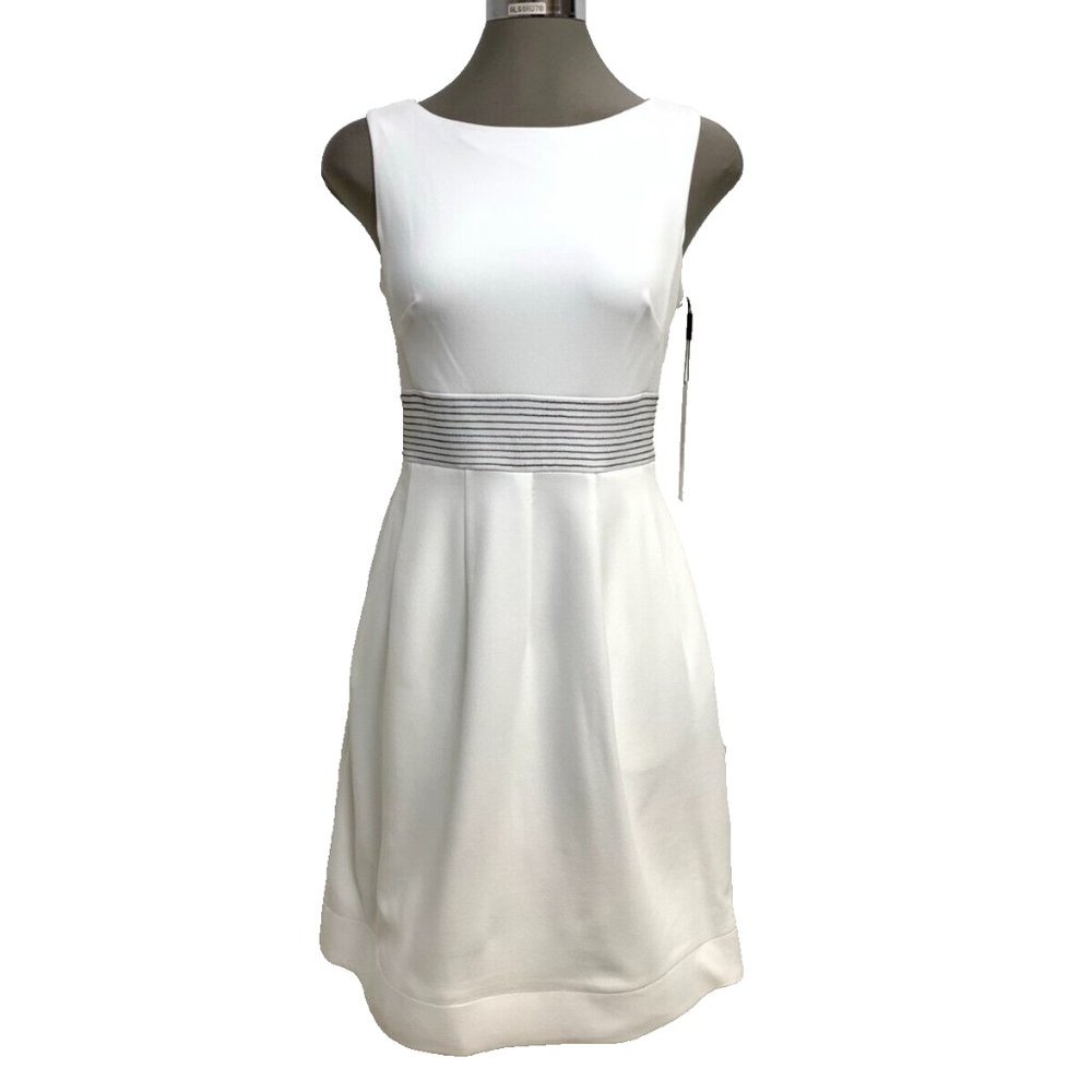 Calvin Klein Elegant Women's Fit & Flare Dress White